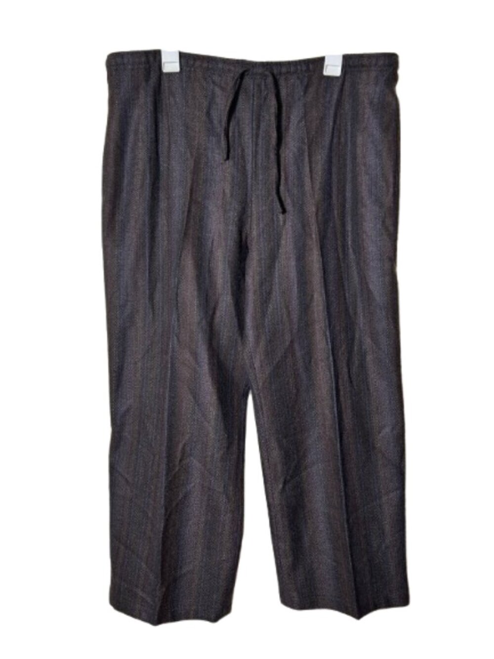 Eskandar brown blue woven 100% cashmere wide leg pants size 1 US 10-12